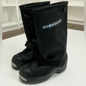 SNOWGEAR Fleece-Lined 14” Studded Winter Overshoes US Men’s 10 Black